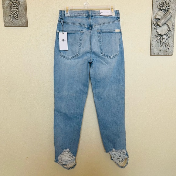 7 For All Mankind High Waist Cropped Straight Jeans - Picture 8 of 16